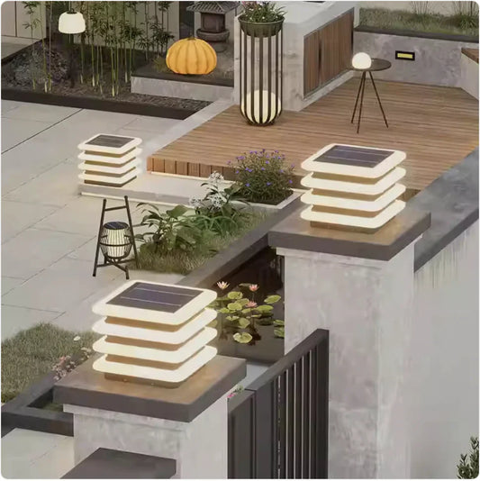 Solar Waterproof Outdoor Wall Pillar Lamp